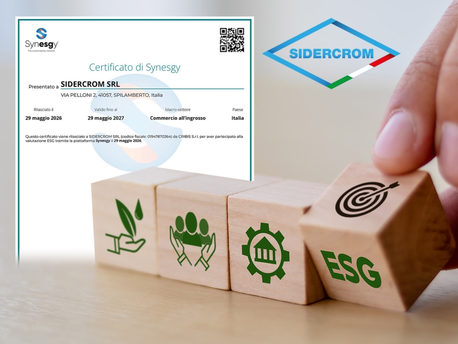 Sidercrom ottiene la certificazione ESG Synesgy